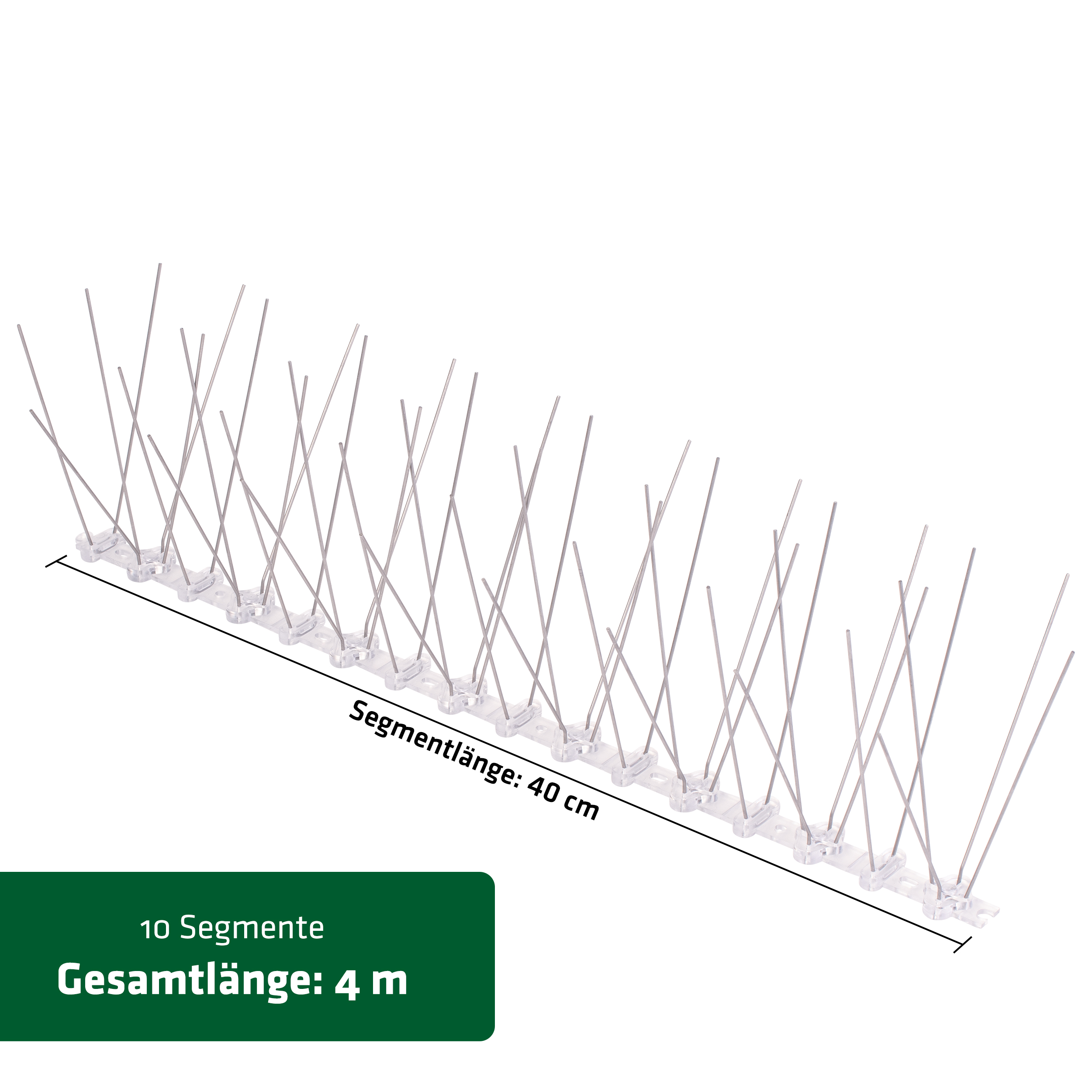 Die Segmente sind jeweils 40 cm lang & können auf Länge von vier Meter zusammengesteckt werden.