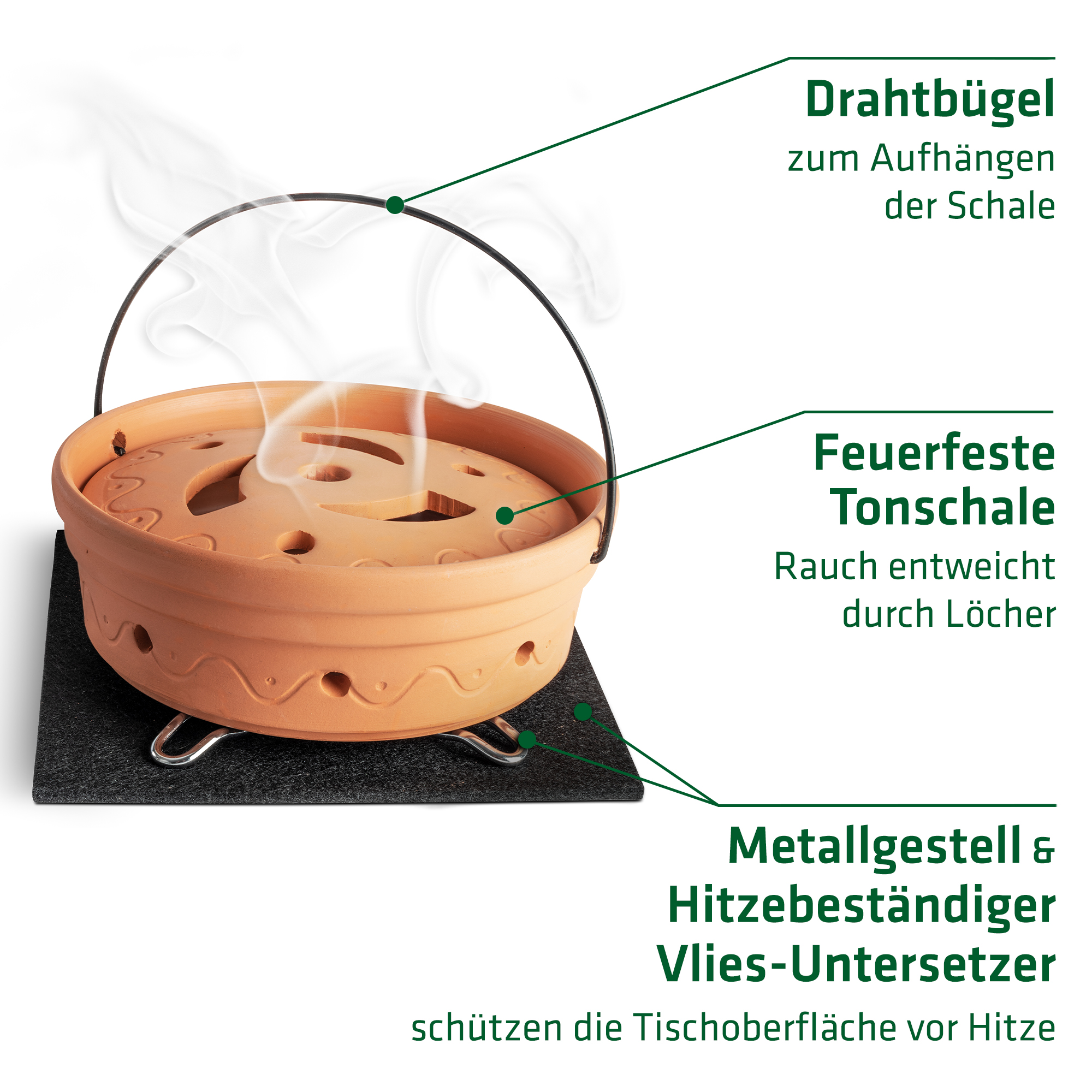Das Design der Keramikschale überzeugt mit vielen praktischen Details. 