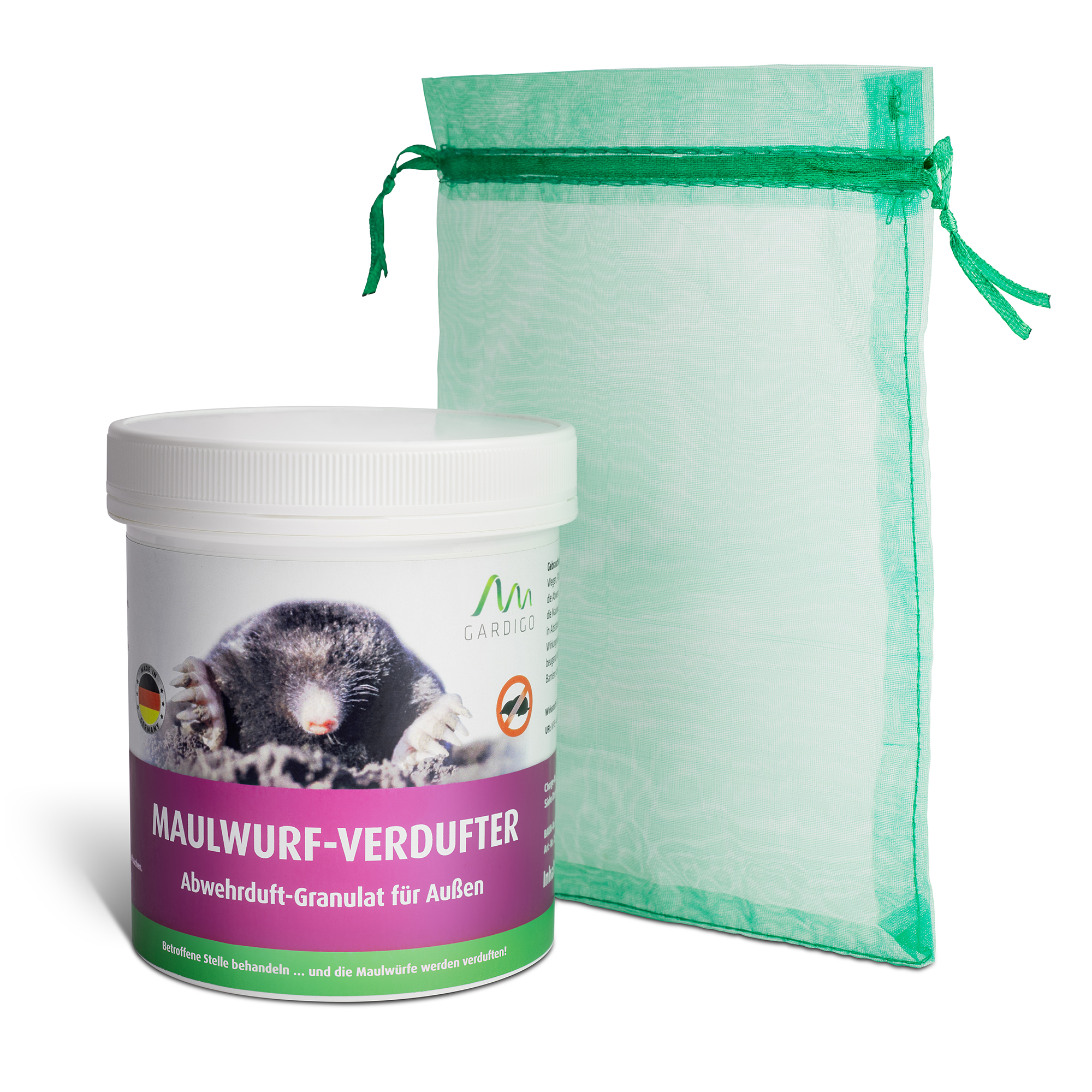 Das Maulwurf-Verdufter-Granulat von GARDIGO – Maulwurf vertreiben mit Geruch