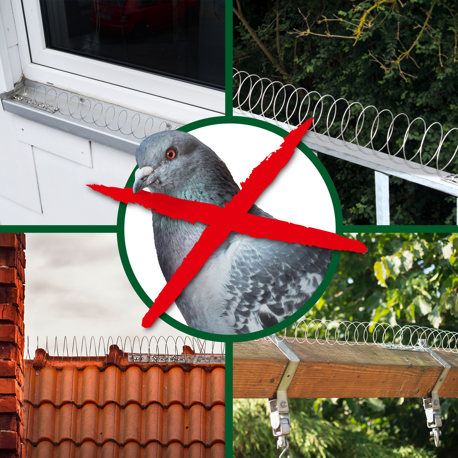 Anflug- und Sitzbarriere: wird überall da eingesetzt, wo Tauben und andere Vögel Probleme bereiten. 