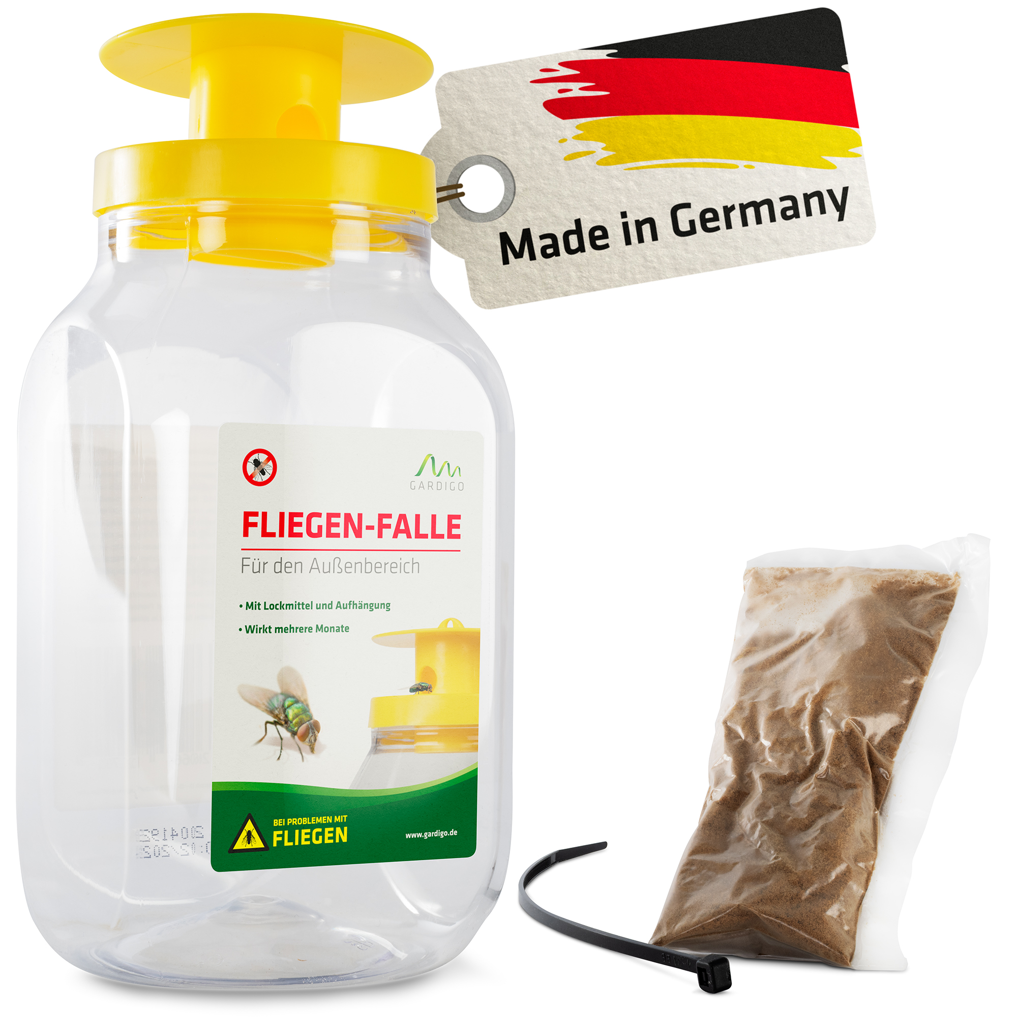 Fliegenfalle mit Lockstoff und Kabelbinder von GARDGIO