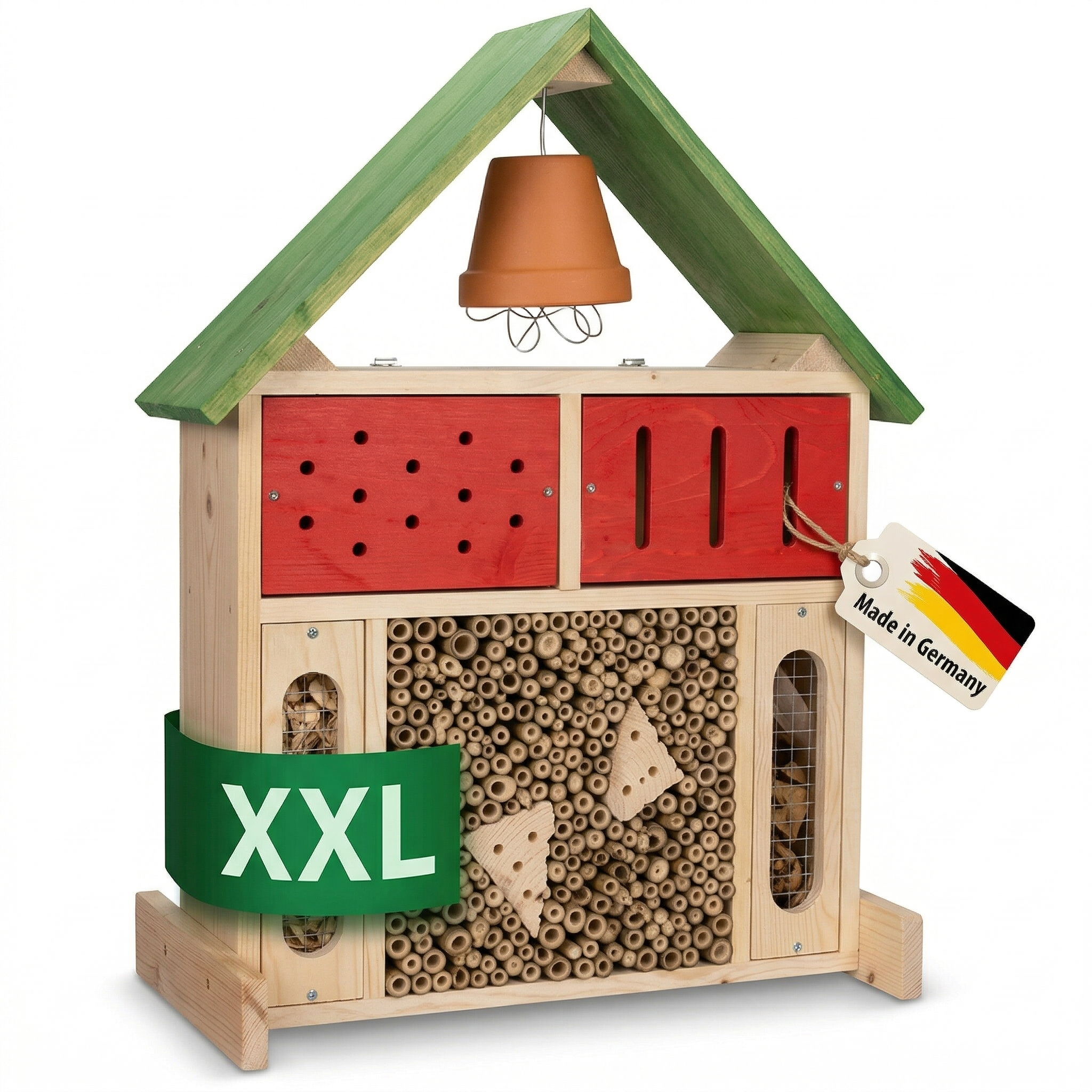 Hôtel à insectes XXL en bois naturel | Grand nichoir à abeilles sauvages | Fabrication allemande