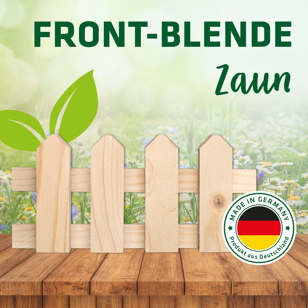 Der Zaun und die Häuser werden in einer sozialen Einrichtung hier in Deutschland gefertigt. 