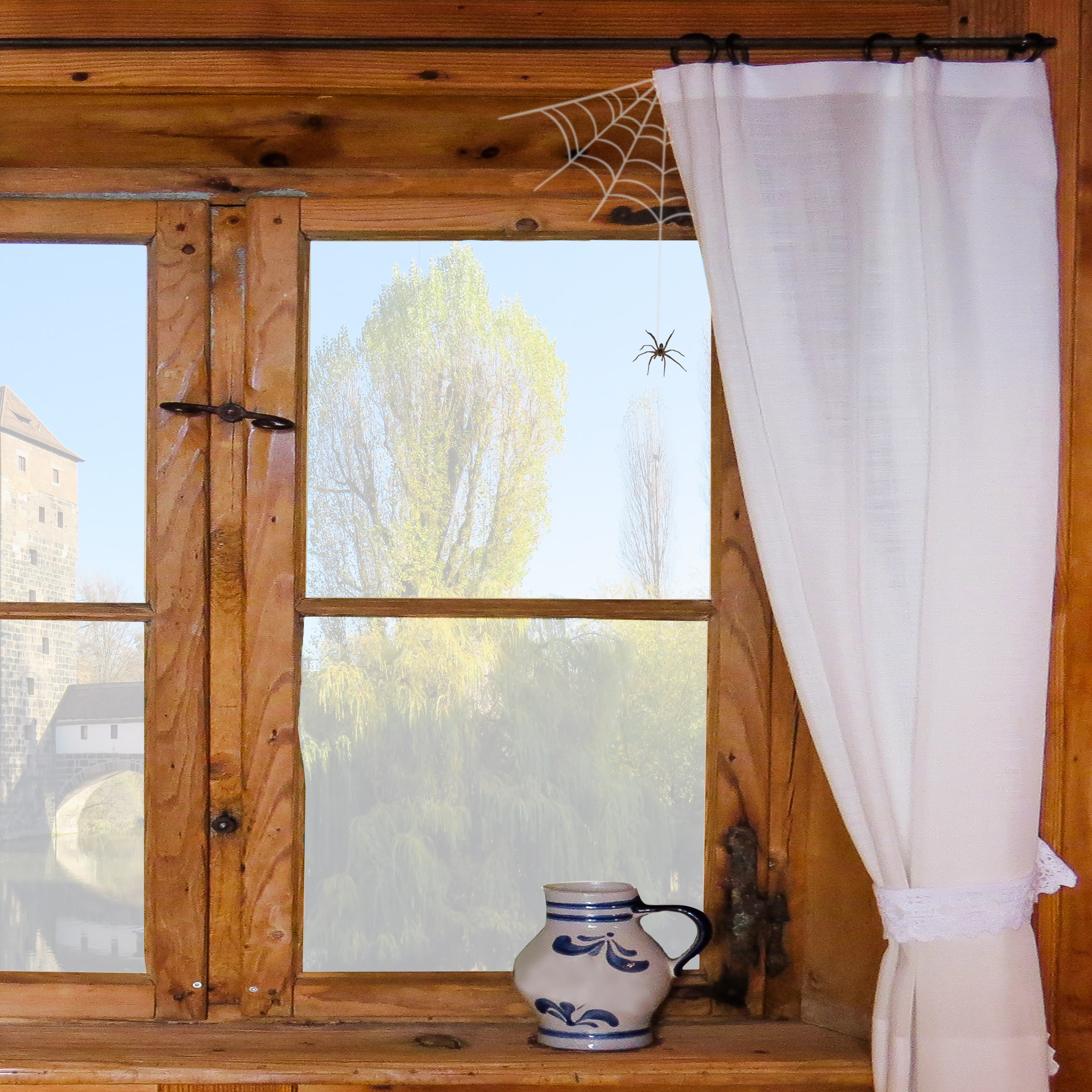Häufig kommen Spinnen durch offene Fenster in die Wohnung und dort könnte man sie mit dem Gerät abwehren. 