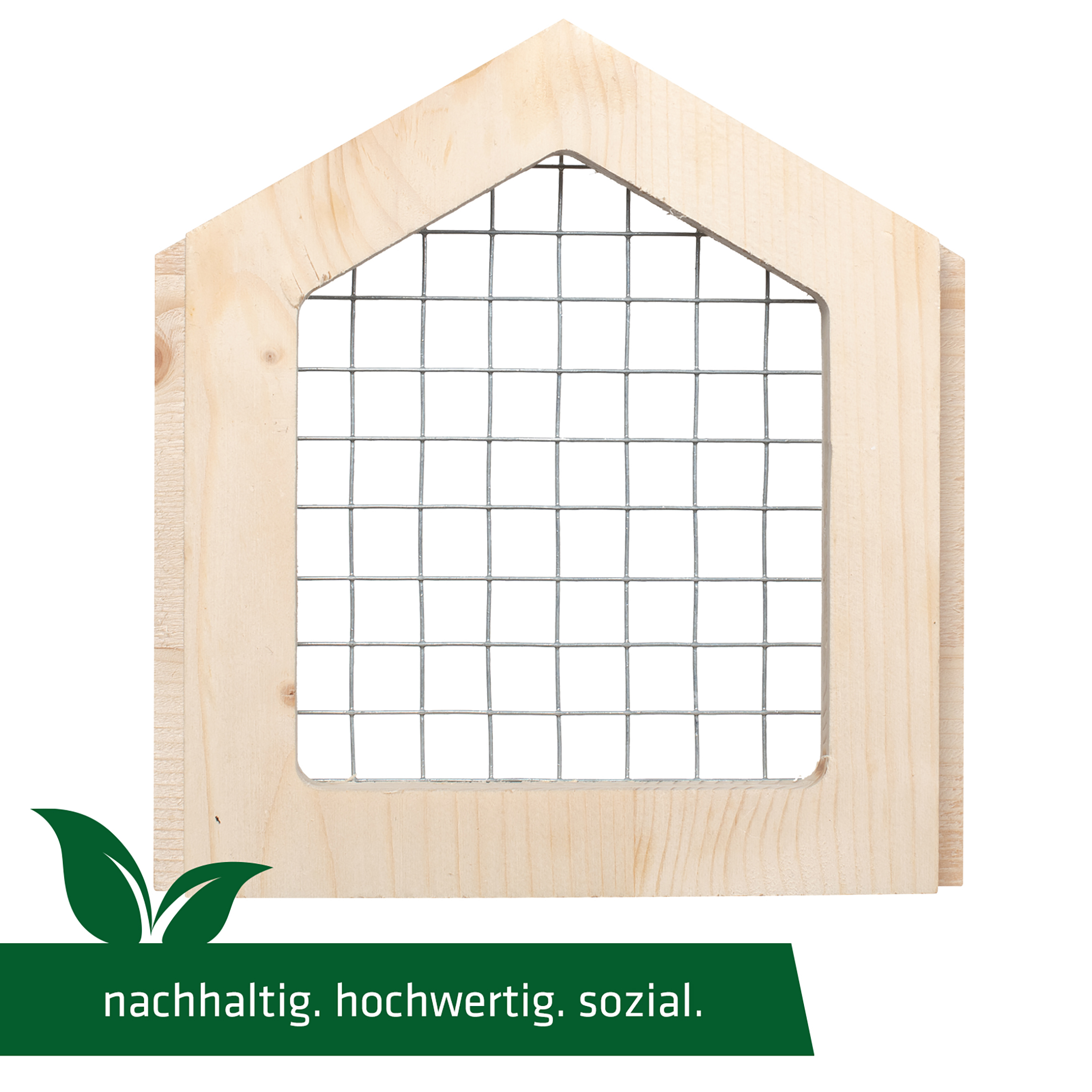 Die Blende wurde nachhaltig aus hochwertigem Holz in einer sozialen Einrichtung gefertigt. 